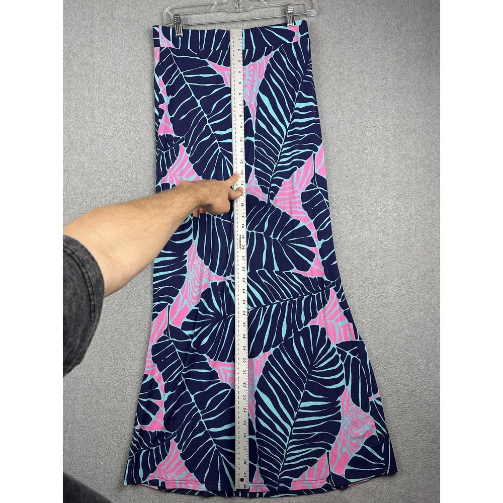 Lilly Pulitzer Skirt Womens Small Multicolor Palm Leaf Maxi Pull On Stretch - Picture 4 of 7